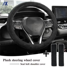 Housse De Volant Duveteux Universelle De 38cm, 15 Pouces, Avec Coussinet De Ceinture De Sécurité, En Peluche Chaude, Accessoires De Voiture Pour Vw, Nissan Et Opel