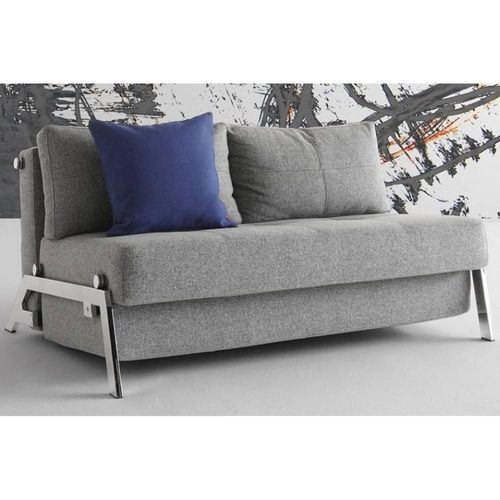 Innovation Living Canapé Design Cubed 02 Chrome 160 Convertible Lit 200*160 Cm Tissu Twist Granite