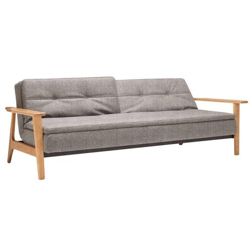 Innovation Living Canapé Lit Design Dublexo Frej Tissu Mixed Dance Natural Convertible 115*210 Cm Accoudoirs Bois