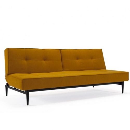 Innovation Living Canape Splitback Styletto Convertible Lit 115*210 Cm Pieds Chêne Noir Tissu Elegance Burned Curry