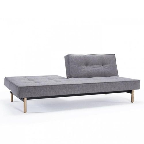 Innovation Living Canape Splitback Stem Pieds Cylindré Chêne Naturel Convertible Lit 115*210cm Tissu Mixed Dance Grey