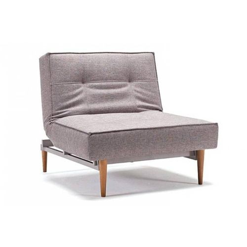 Innovation Living Fauteuil Splitback Styletto Convertible Lit 90*115 Cm Pieds Chêne Naturel Tissu Mixed Dance Grey