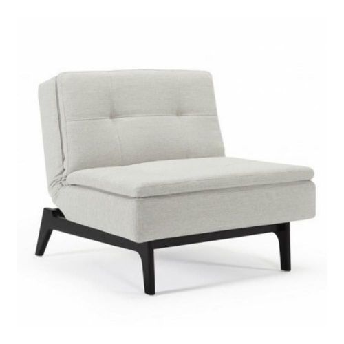 Innovation Living Fauteuil Design Dublexo Eik Tissu Mixed Dance Natural Convertible Lit 90*115 Cm Piétement Teinté Noir