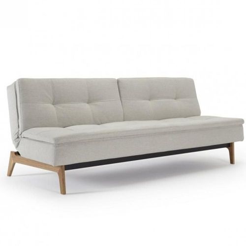 Innovation Living Canapé Design Dublexo Eik Tissu Mixed Dance Natural Convertible Lit 210*115 Cm Pieds Chêne Clair