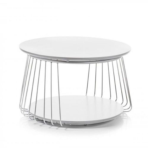 Table Basse Vella 70 Cm Design Laque Blanc Mat