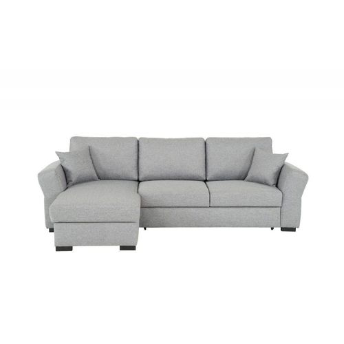 Canapé D'angle Réversible Convertible Avec Coffre Jesea Tissu Gris Malmo