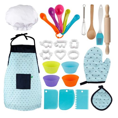 Ensemble De Jouets De Simulation Pour Enfant, 26 Pièces, Pour La Cuisson, Le Cosplay, Tablier De Cuisine À Domicile, Accessoires Pour Gâteaux, Costume