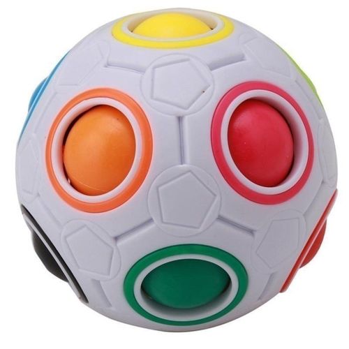 Cube Magique Anti-Stress En Forme D'arc-En-Ciel, 1 Pièce, Jouet De Bureau, Puzzle De Football, Anti-Stress