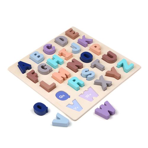 Puzzle En Bois Avec Chiffres Pour Enfants, Puzzle En Bois, Alphabet, Abc, Apprentissage Éducatif Pour Tout-Petits, Majuscules, Jouets Pour Enfants