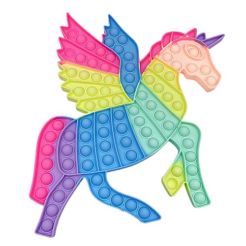 Cheval Arc-En-Ciel En Silicone, Jouet De Grande Taille, Anti-Stress À Pression Sensorielle, Pour Autisme, Jeu Amusant, Cadeau Pour Enfants Et Adultes