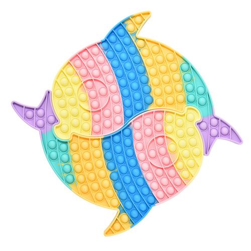 Bulle De Poussée De Poisson Épissée De Grande Taille, Jouets Sensoriels D'autisme, Anti-Stress, Jouets De Décompression Pour Adultes Et Enfants