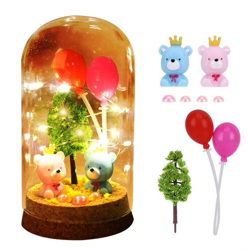 Kit De Veilleuse Ours Mignon À Monter Soi-Même, Création De Votre Propre Mini Plante, Éclairage De Jardin, Jouet Artisanal Pour Enfants, Cadeaux Artisanaux, Décoration De Chambre À Coucher