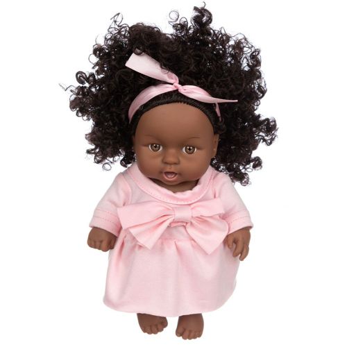 Poupée De Bébé Fille Noire Africaine De 20cm, Avec Robe À N?ud Papillon, Adorable, Réaliste, Jouets En Vinyle, Cadeaux Pour Enfants En Bas Âge