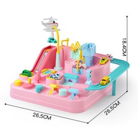Piste De Train De Course Sur Rail Rose, Modèle Automobile, Cadeaux Pour Enfants, Jouets Interactifs Éducatifs, Jeu De Puzzle Mécanique D'Aventure
