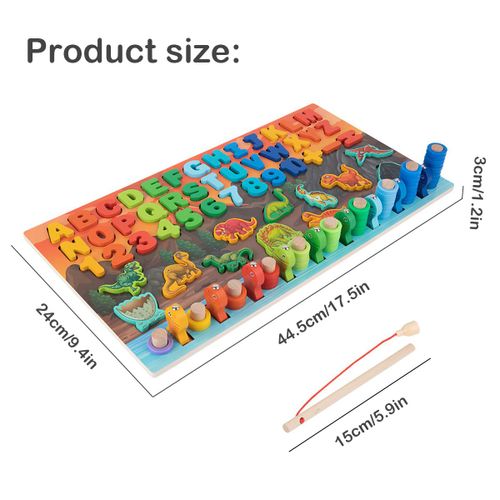Planche De Triage Logarithmique En Forme De Dinosaure, Jouets Montessori Pour Enfants De 3 Ans Et Plus, Puzzle Pour Pêche, Comptage Et Empilage