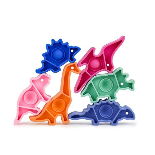 Blocs D'Équilibre De Dinosaure En Silicone Pour Enfants, Jouets De Construction À Empiler À Bulles, Puzzle Élevé Pour Le Développement Du Cerveau Du Bébé