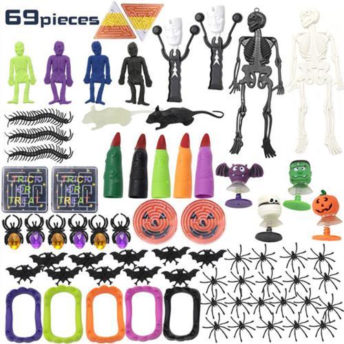 Ensemble De Jouets Pour Halloween, 69 Pièces, Doigts Du Diable, Araignées, Souris, Fournitures Décoratives Pour Fête D'halloween, Cadeau Pour Enfant