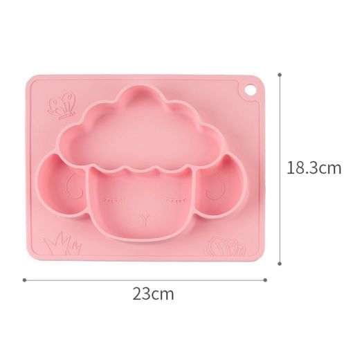Plateau De Nourriture En Silicone Pour Bébé, Mouton Mignon, Plateau De Nourriture Pour Bébé, Récipient De Nourriture, Vaisselle Incassable, Plaque D'Entraînement Anti-Chaleur Pour Enfants