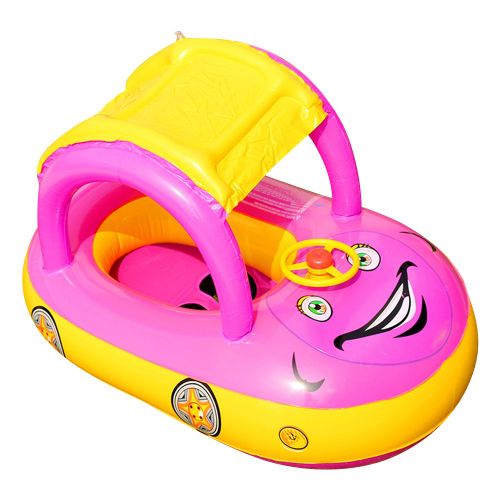 Siège Flottant Gonflable Pour Enfants, Anneau De Natation Pour Bébé, Avec Auvent, Siège De Voiture, Volant, Sport Aquatique, Jouet, Accessoires De Piscine
