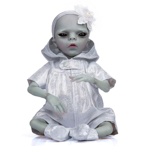 Poupée Reborn Alien Finie Pour Bébé, Jouet De 14 Pouces, Avec Vêtements, Peint À La Main, Mobile, Doux, Cadeau Pour Enfants