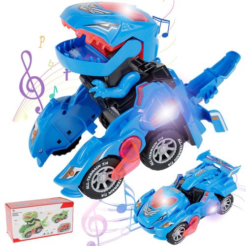 Voiture Dinosaure À Transformation Automatique, Jouets Avec Lumière Led Et Musique, À Piles