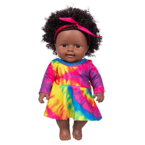 Poupée Américaine Noire Reborn Pour Fille, 30cm, Couvre-Chef En Vinyle Fait À La Main, Cadeau De Noël