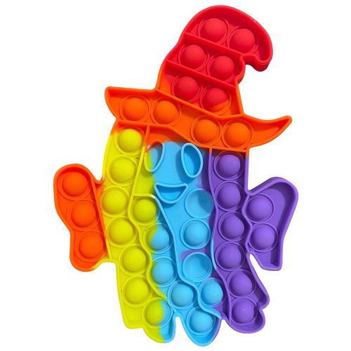 Bulle De Poussée Sensorielle En Silicone De Couleur Arc-En-Ciel Pour Halloween, Jouets D'autisme, Anti-Stress Pour Adultes Et Enfants, Jouets De Décompression, Cadeau