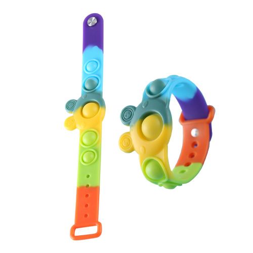 Bracelet À Bulles En Silicone Pour Adultes Et Enfants, Jouet À Pression Sensorielle, Anti-Stress, Pour Autisme, Grenouille Portable