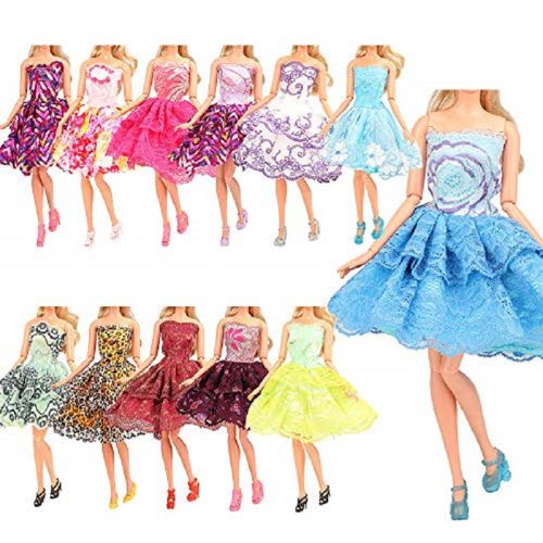 Robe De Poupée À Talons Hauts Pour Filles, 15 Pièces, Accessoires De Maison De Poupée, Vêtements De Poupée Barbie, Cadeau De Noël Et D'Anniversaire