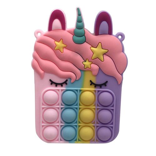 Sac À Bandoulière En Silicone Pour Enfants, Mini Corne Cheval, Sac À Pièces À Bulles, Jouets Anti-Stress, Cadeau