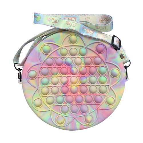 Sac À Bandoulière En Silicone Pour Adultes Et Enfants, Jouet Anti-Stress À Bulles, Teinture De Tournesol, Cadeau Réutilisable À Usages Multiples