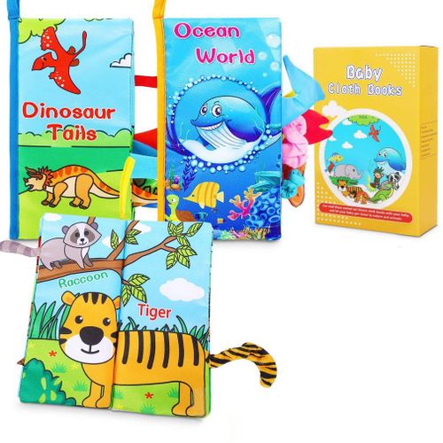 Livres Montessori Pour Bébés De 0 À 12 Mois, Jouet D'Apprentissage 3d En Tissu Doux À Queue D'Animal, Cadeau Pour Enfants De 1 An