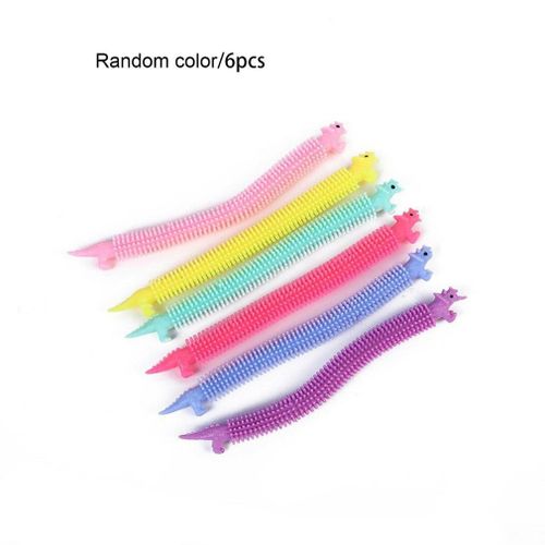 Corde De Licorne Extensible Tpr, 6 Pièces, Jouets Anti-Stress, Soulagement De La Pression, Jouets Pour Autisme