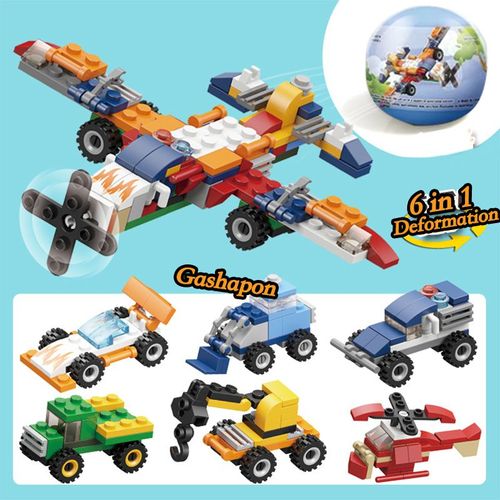 Blocs De Construction À Assembler, Jouets À Capsule, Voitures, Avion, Robot, Apprentissage Précoce, Jouet