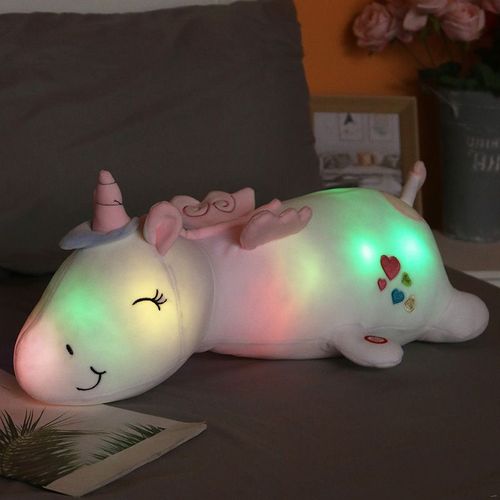 Peluche Licorne Lumineuse Arc-En-Ciel Pour Enfants, Jouets De 60cm, Peluche Douce, Animal Mignon Et Lumineux, Poupées D'Oreiller, Cadeaux De Noël Pour Bébés