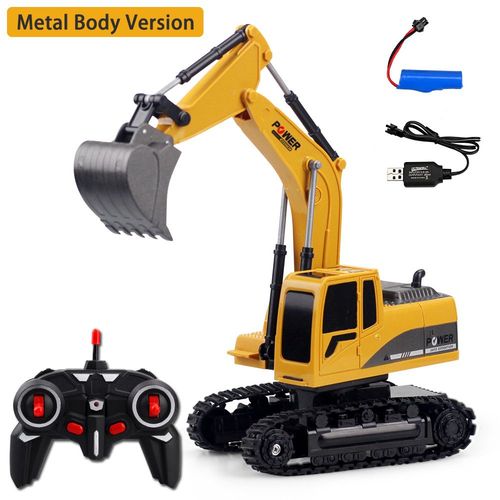 Mini Bulldozer Télécommandé Électrique 2.4g Rc, En Alliage Plastique 1:24, Voiture D'ingénierie, Camion, Grue De Décharge, Véhicule, Jouet Pour Garçon