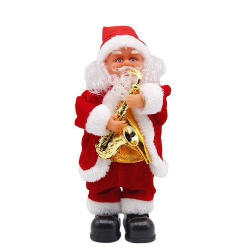 Saxophone Électrique Vintage Animé Pour Noël, Musique, Poupée, Père Noël, Décorations Pour La Maison, Cadeau Pour Enfants, 2021