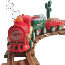 Ensemble De Train Électrique, Locomotive, Voiture Cargo À Piles, Jouet Puzzle, Musique, Cadeau De Noël Avec Son