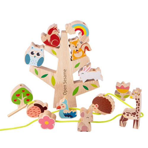 Blocs De Jenga En Bois Pour Enfants, Équilibre Animal, Jouets Montessori, Jeux D'enfilage Empilables, Jouets Éducatifs Pour La Motricité Fine