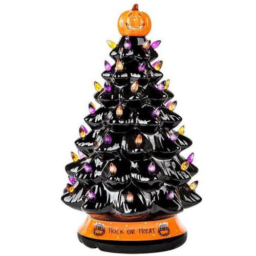 Décoration Lumineuse En Forme D'Arbre Pour Halloween, Ornement Lumineux De Bureau, Haut De Citrouille, Collier D'Arbre D'Halloween, Décoration De Fête Diy