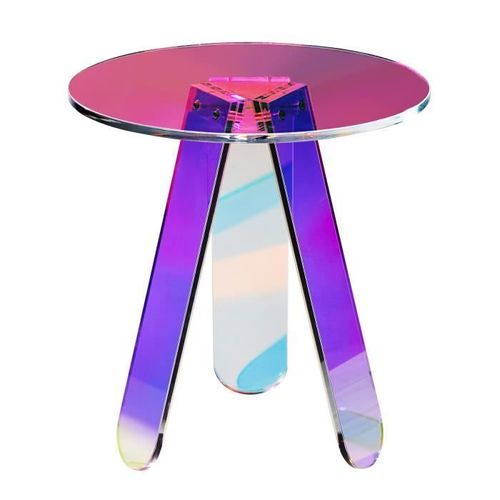 Table Acrylique - Vevor - 450 X 480 Mm,Charge Maximale 10 Kg, Circulaire,Pour Tables De Chevet, Salon, Chambre À Coucher, Balcon