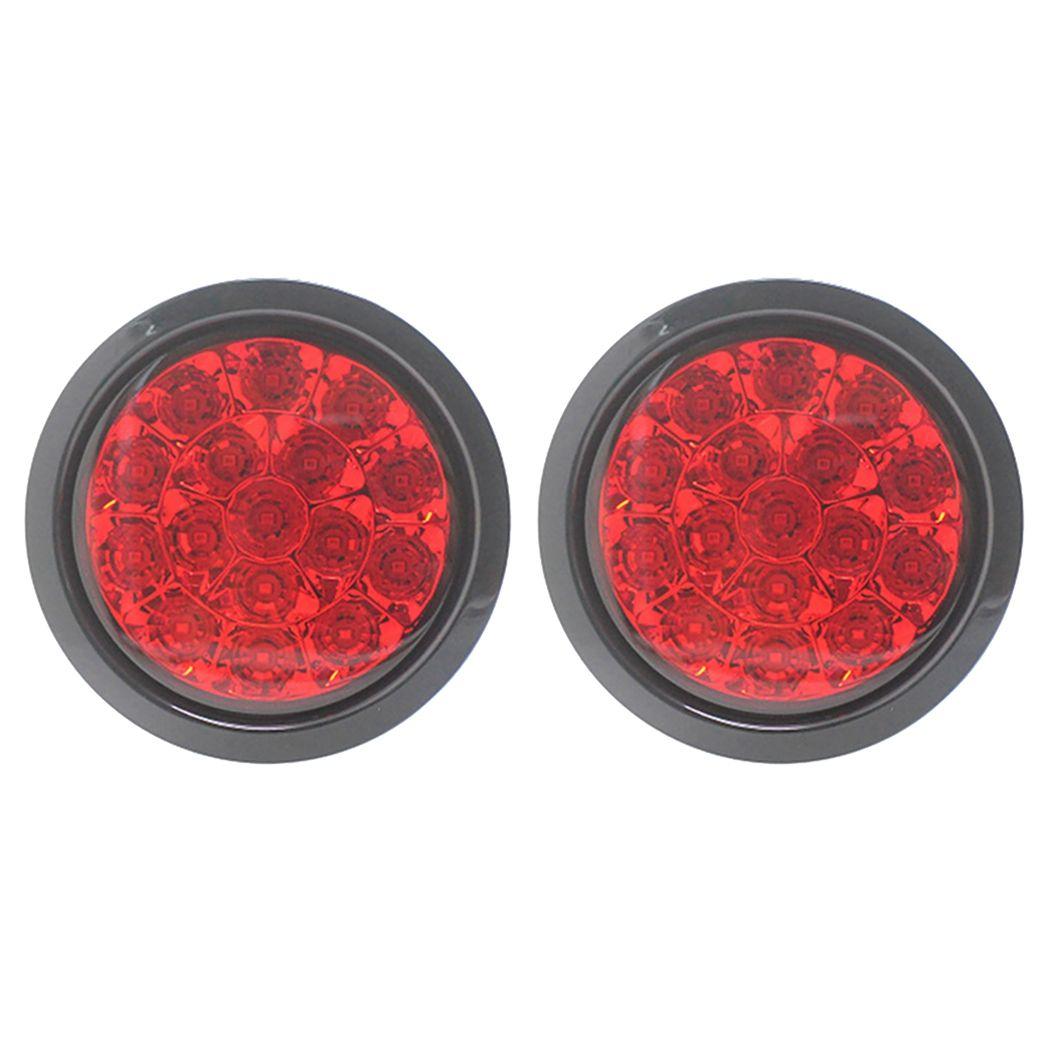 2 Pices 12v-24v 16led Voiture Rond Rouge Feux Arrire Antib...