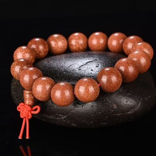 Bracelet Unique En Cristal Naturel, Pierre De Grès Doré, Bijoux Fins, Perles De Bouddha, Rouge