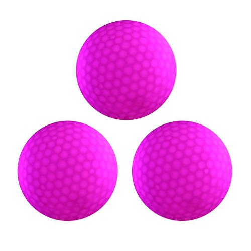 3pcs Balle Golf Lumineuse Éclairé Led Clignotant Lumière Accessoire Golf - Rose Rouge