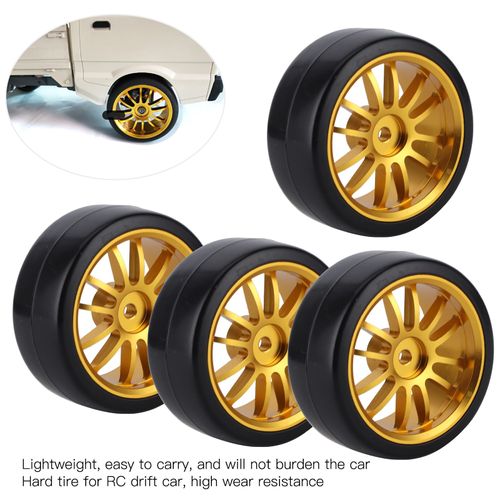 Pneus Rc 63mm 4pcs Pneus Durs De Moyeu De Roue En Métal Télécommandés 63mm Avec Adaptateur Pour Wpl D12 Camion Rc-222g-Yag