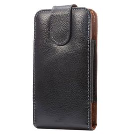 Housse Clip Ceinture Rotatif 360 Étui En Cuir Véritable Authentique Fermeture Magnétique Pour Iphone 6 [47inch] - Noir - Dfvmobile