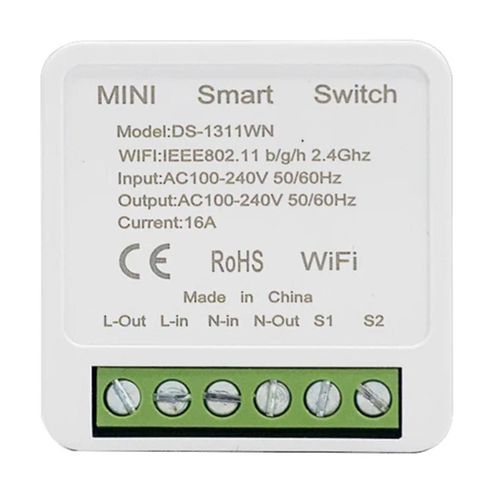 16A Mini Wifi DIY Interrupteurs Module 2 Voies Contrle Travail pour Tuya Smart Life Alexa Home