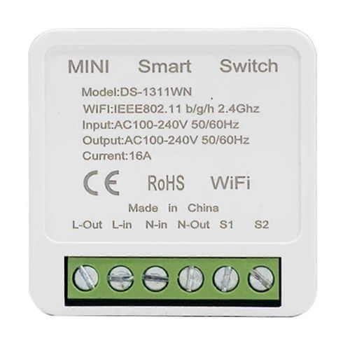 16A Mini Wifi DIY Interrupteurs Module 2 Voies Contrle Travail pour Tuya Smart Life Alexa Home