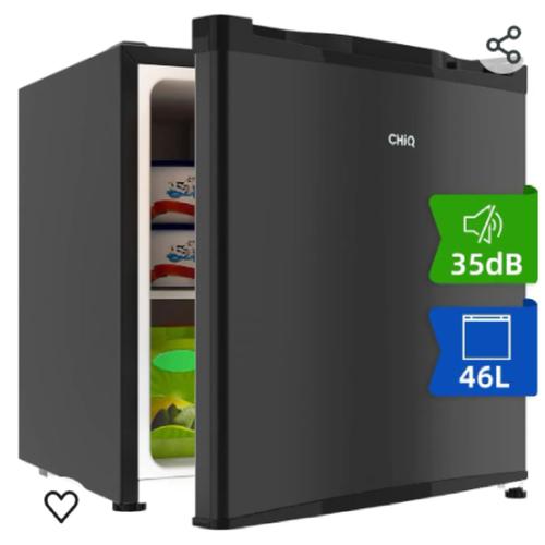 CHIQ - CSD46D4 - Mini réfrigérateur Bar 46L en acier inoxydable, Porte réversible, 35dB