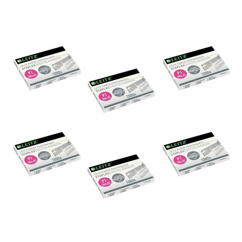 Leitz Lot De 6 Boites De 1000 Agrafes N¿ 8 (6/4 - 21/4 Mm) Galvanis¿Es